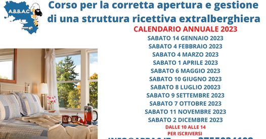Corsi Abbac, pubblicato il calendario 2023